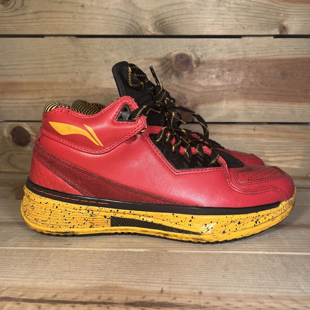 Rare Li Ning Way Of Wade 2 Code Red Dwayne Wade Sz 11 High Top Basketball Shoes